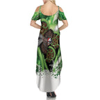 Piwakawaka New Zealand Christmas In July Summer Maxi Dress NZ Aroha Koru Fern Marble Vibes