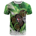 Piwakawaka New Zealand Christmas In July T Shirt NZ Aroha Koru Fern Marble Vibes