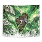 Piwakawaka New Zealand Christmas In July Tapestry NZ Aroha Koru Fern Marble Vibes