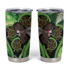 Piwakawaka New Zealand Christmas In July Tumbler Cup NZ Aroha Koru Fern Marble Vibes