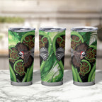 Piwakawaka New Zealand Christmas In July Tumbler Cup NZ Aroha Koru Fern Marble Vibes