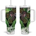 Piwakawaka New Zealand Christmas In July Tumbler With Handle NZ Aroha Koru Fern Marble Vibes