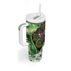 Piwakawaka New Zealand Christmas In July Tumbler With Handle NZ Aroha Koru Fern Marble Vibes