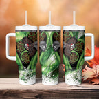 Piwakawaka New Zealand Christmas In July Tumbler With Handle NZ Aroha Koru Fern Marble Vibes