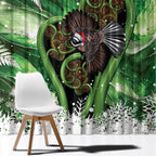 Piwakawaka New Zealand Christmas In July Window Curtain NZ Aroha Koru Fern Marble Vibes