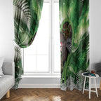 Piwakawaka New Zealand Christmas In July Window Curtain NZ Aroha Koru Fern Marble Vibes