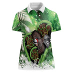 Piwakawaka New Zealand Christmas In July Women Polo Shirt NZ Aroha Koru Fern Marble Vibes