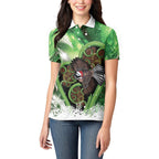 Piwakawaka New Zealand Christmas In July Women Polo Shirt NZ Aroha Koru Fern Marble Vibes