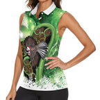 Piwakawaka New Zealand Christmas In July Women Sleeveless Polo Shirt NZ Aroha Koru Fern Marble Vibes