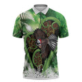 Piwakawaka New Zealand Christmas In July Zipper Polo Shirt NZ Aroha Koru Fern Marble Vibes