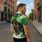 Piwakawaka New Zealand Christmas In July Zipper Polo Shirt NZ Aroha Koru Fern Marble Vibes