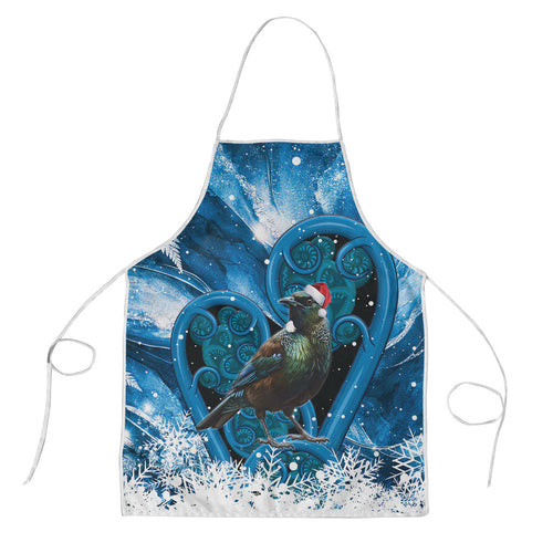 Tui Bird New Zealand Christmas In July Apron NZ Aroha Koru Fern Marble Vibes