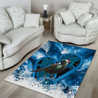 Tui Bird New Zealand Christmas In July Area Rug NZ Aroha Koru Fern Marble Vibes