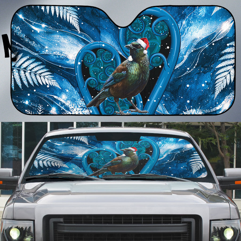 Tui Bird New Zealand Christmas In July Auto Sun Shade NZ Aroha Koru Fern Marble Vibes