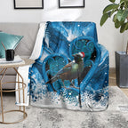 Tui Bird New Zealand Christmas In July Blanket NZ Aroha Koru Fern Marble Vibes