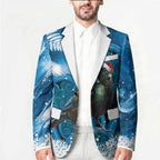 Tui Bird New Zealand Christmas In July Blazer NZ Aroha Koru Fern Marble Vibes