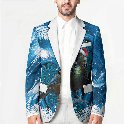 Tui Bird New Zealand Christmas In July Blazer NZ Aroha Koru Fern Marble Vibes