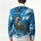 Tui Bird New Zealand Christmas In July Blazer NZ Aroha Koru Fern Marble Vibes