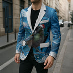 Tui Bird New Zealand Christmas In July Blazer NZ Aroha Koru Fern Marble Vibes