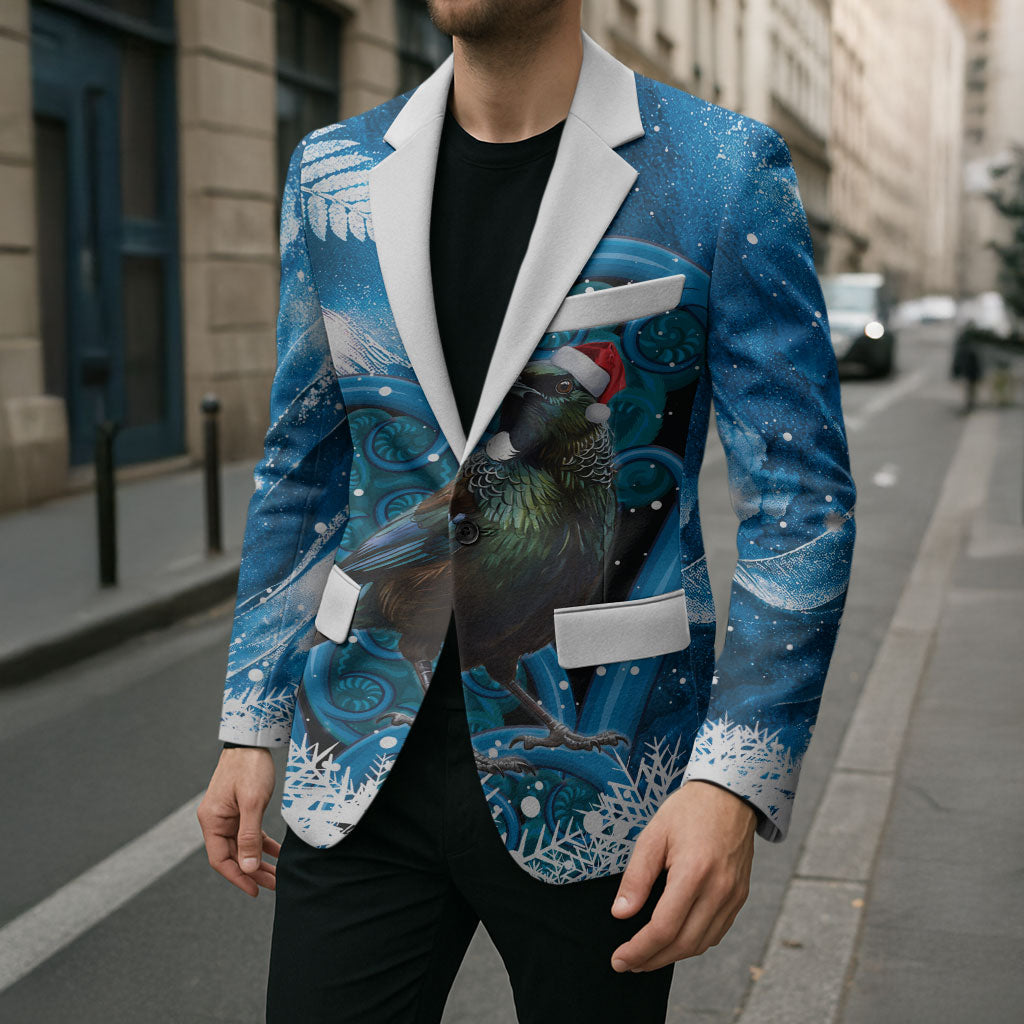 Tui Bird New Zealand Christmas In July Blazer NZ Aroha Koru Fern Marble Vibes