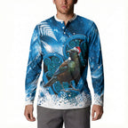 Tui Bird New Zealand Christmas In July Button Sweatshirt NZ Aroha Koru Fern Marble Vibes