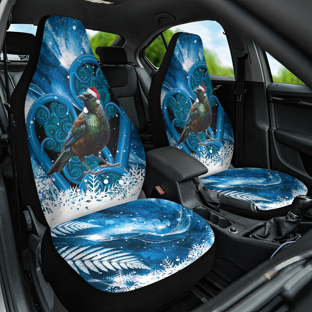 Tui Bird New Zealand Christmas In July Car Seat Cover NZ Aroha Koru Fern Marble Vibes