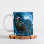 Tui Bird New Zealand Christmas In July Ceramic Mug NZ Aroha Koru Fern Marble Vibes