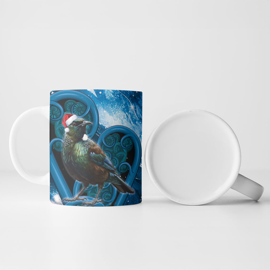 Tui Bird New Zealand Christmas In July Ceramic Mug NZ Aroha Koru Fern Marble Vibes