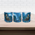 Tui Bird New Zealand Christmas In July Ceramic Mug NZ Aroha Koru Fern Marble Vibes