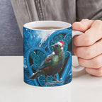 Tui Bird New Zealand Christmas In July Ceramic Mug NZ Aroha Koru Fern Marble Vibes