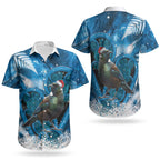Tui Bird New Zealand Christmas In July Couples Matching Off Shoulder Short Dress and Hawaiian Shirt NZ Aroha Koru Fern Marble Vibes LT14