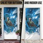 Tui Bird New Zealand Christmas In July Door Cover NZ Aroha Koru Fern Marble Vibes
