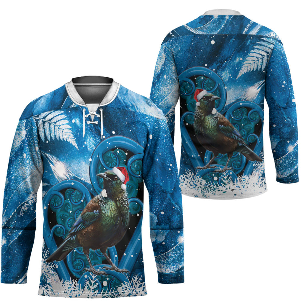 Tui Bird New Zealand Christmas In July Hockey Jersey NZ Aroha Koru Fern Marble Vibes