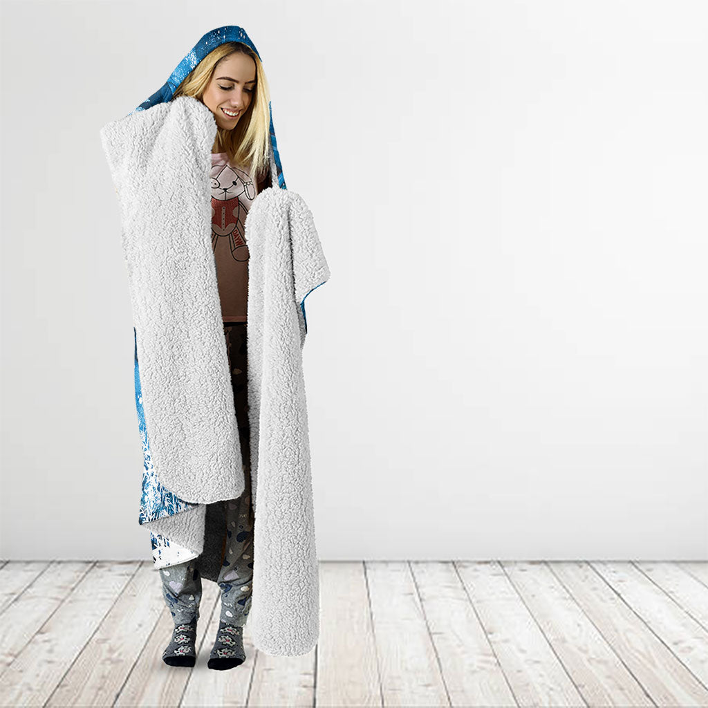 Tui Bird New Zealand Christmas In July Hooded Blanket NZ Aroha Koru Fern Marble Vibes