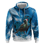Tui Bird New Zealand Christmas In July Hoodie NZ Aroha Koru Fern Marble Vibes