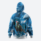 Tui Bird New Zealand Christmas In July Hoodie NZ Aroha Koru Fern Marble Vibes