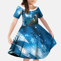 Tui Bird New Zealand Christmas In July Kid Short Sleeve Dress NZ Aroha Koru Fern Marble Vibes