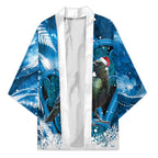 Tui Bird New Zealand Christmas In July Kimono NZ Aroha Koru Fern Marble Vibes
