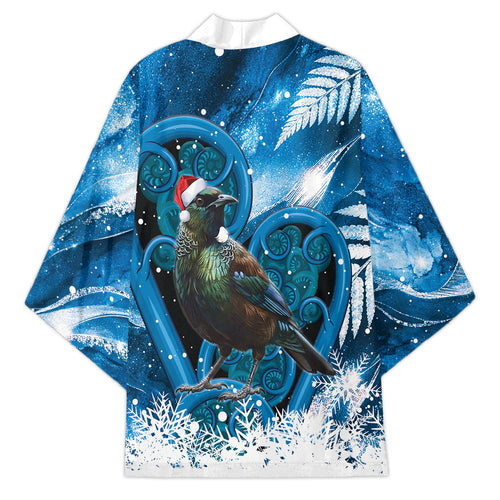 Tui Bird New Zealand Christmas In July Kimono NZ Aroha Koru Fern Marble Vibes