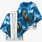 Tui Bird New Zealand Christmas In July Kimono NZ Aroha Koru Fern Marble Vibes