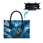 Tui Bird New Zealand Christmas In July Leather Bag NZ Aroha Koru Fern Marble Vibes