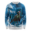 Tui Bird New Zealand Christmas In July Long Sleeve Shirt NZ Aroha Koru Fern Marble Vibes