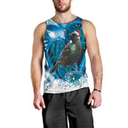 Tui Bird New Zealand Christmas In July Men Tank Top NZ Aroha Koru Fern Marble Vibes