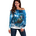 Tui Bird New Zealand Christmas In July Off Shoulder Sweater NZ Aroha Koru Fern Marble Vibes