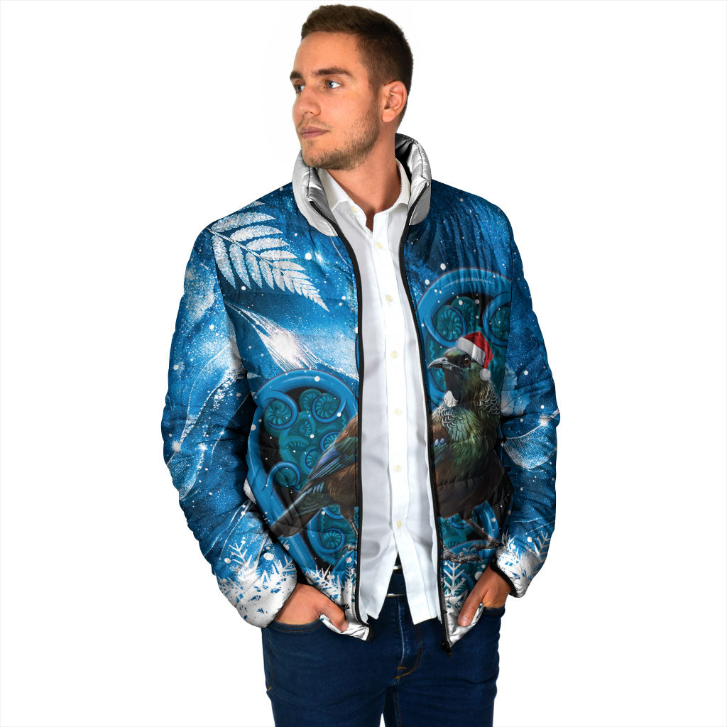 Tui Bird New Zealand Christmas In July Padded Jacket NZ Aroha Koru Fern Marble Vibes