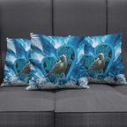 Tui Bird New Zealand Christmas In July Pillow Cover NZ Aroha Koru Fern Marble Vibes
