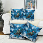 Tui Bird New Zealand Christmas In July Pillow Cover NZ Aroha Koru Fern Marble Vibes