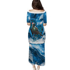 Tui Bird New Zealand Christmas In July Puletasi NZ Aroha Koru Fern Marble Vibes