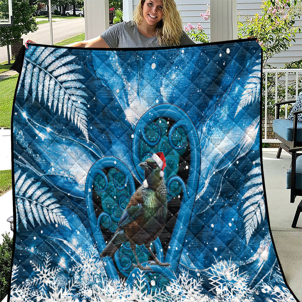 Tui Bird New Zealand Christmas In July Quilt NZ Aroha Koru Fern Marble Vibes