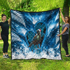 Tui Bird New Zealand Christmas In July Quilt NZ Aroha Koru Fern Marble Vibes